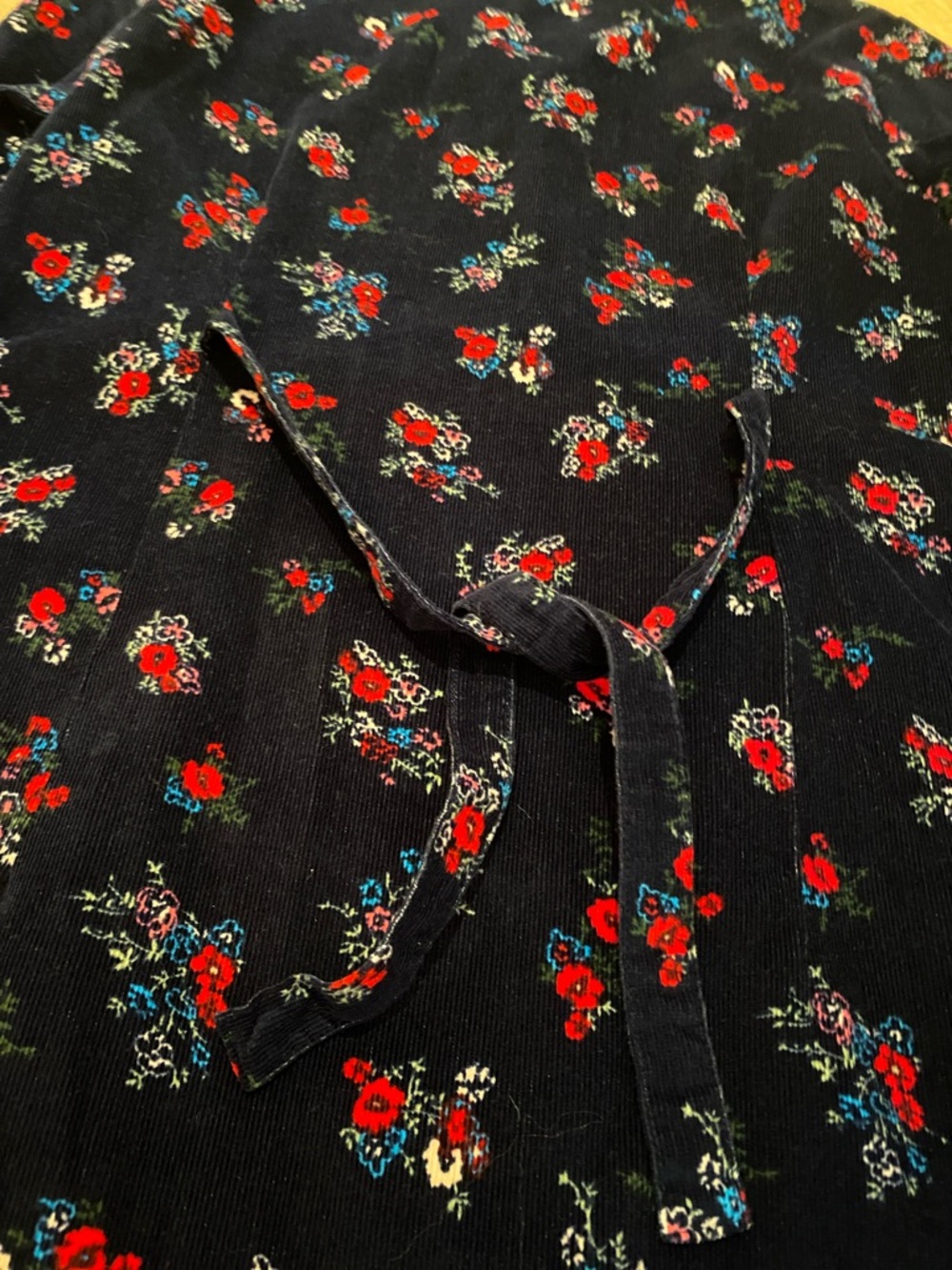 The Vermont Country Store Pin Corduroy Prairie Cottagecore Modest Floral Dress L - Picture 11 of 11